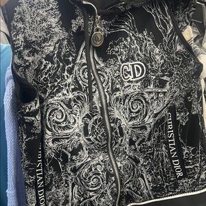 Dior Black and White Graphic Hoodie